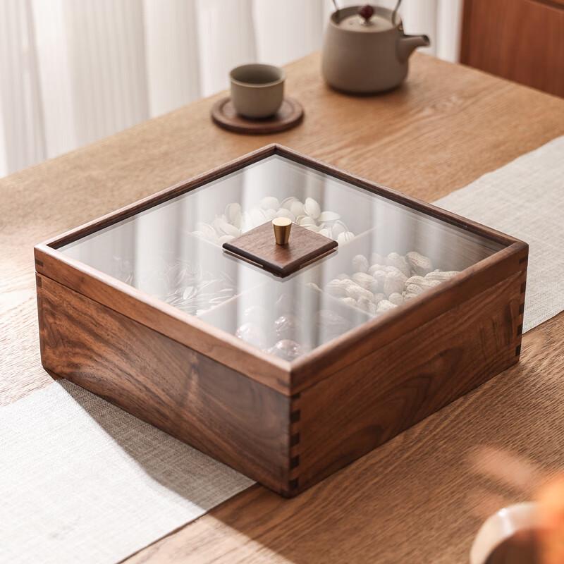 New Chinese Style Walnut Wood Divided Snack Tray