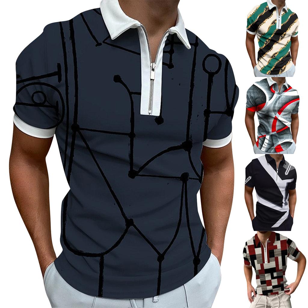 Men's Summer Sleeves Short Sleeve Slim Fit Fashion Breathable Men's Golf Shirt