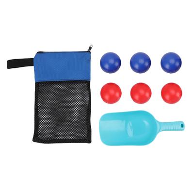 Strandwurfspiel-Set PVC Blaue und Rote Bälle Tragbares Outdoor-Wurfspiel Strandzubehör mit Netz