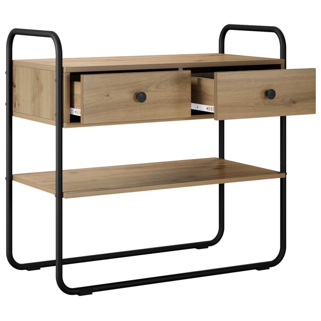 Artisan Oak Console Table 80 X 40 X 75 Cm Engineered Wood