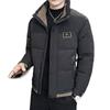 Echte Herren-Winter-Daunenjacke mit Stehkragen, schmaler Passform – Dicke, kurze Oberbekleidung