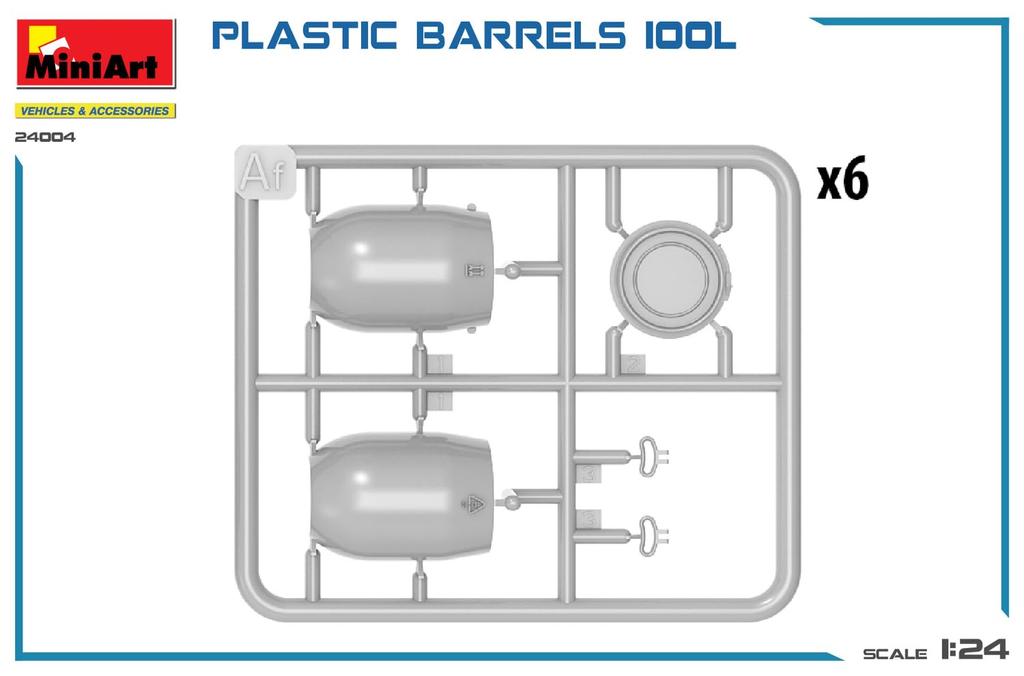 Miniart 1/24 Scale Plastic Barrel 100L Plastic Model MA24004