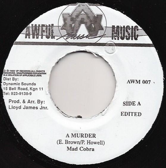 

7inch Record MAD COBRA - A Murder AWM007 Awful Music Jamaica Reggae, Ska & Dub Used