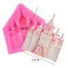 Weiche Silikonformen, Burghaus-Gebäudeform für Fondant, Schokoladenkuchen, Dekoration, Backgeschirr, DIY, Gipsherstellungsformen