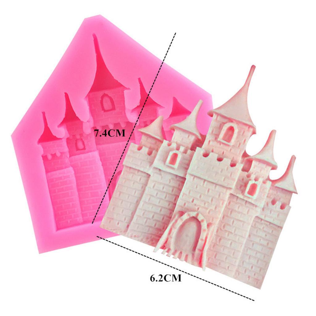 Weiche Silikonformen, Burghaus-Gebäudeform für Fondant, Schokoladenkuchen, Dekoration, Backgeschirr, DIY, Gipsherstellungsformen
