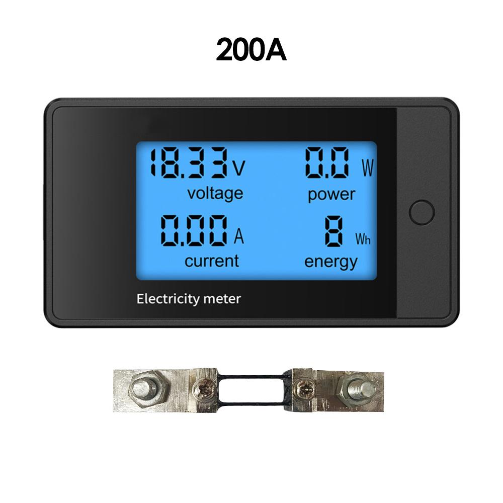 9050-4D, DC8-100V 20A 50A 100A 200A 4 in 1 LCD DC Digital Display Power Meter Voltage Ammeter Power Tester Digital Meter Module