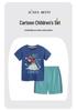 European Style Boys' Summer Two-Piece Cotton Sports Set - Short-Sleeve Top & Shorts