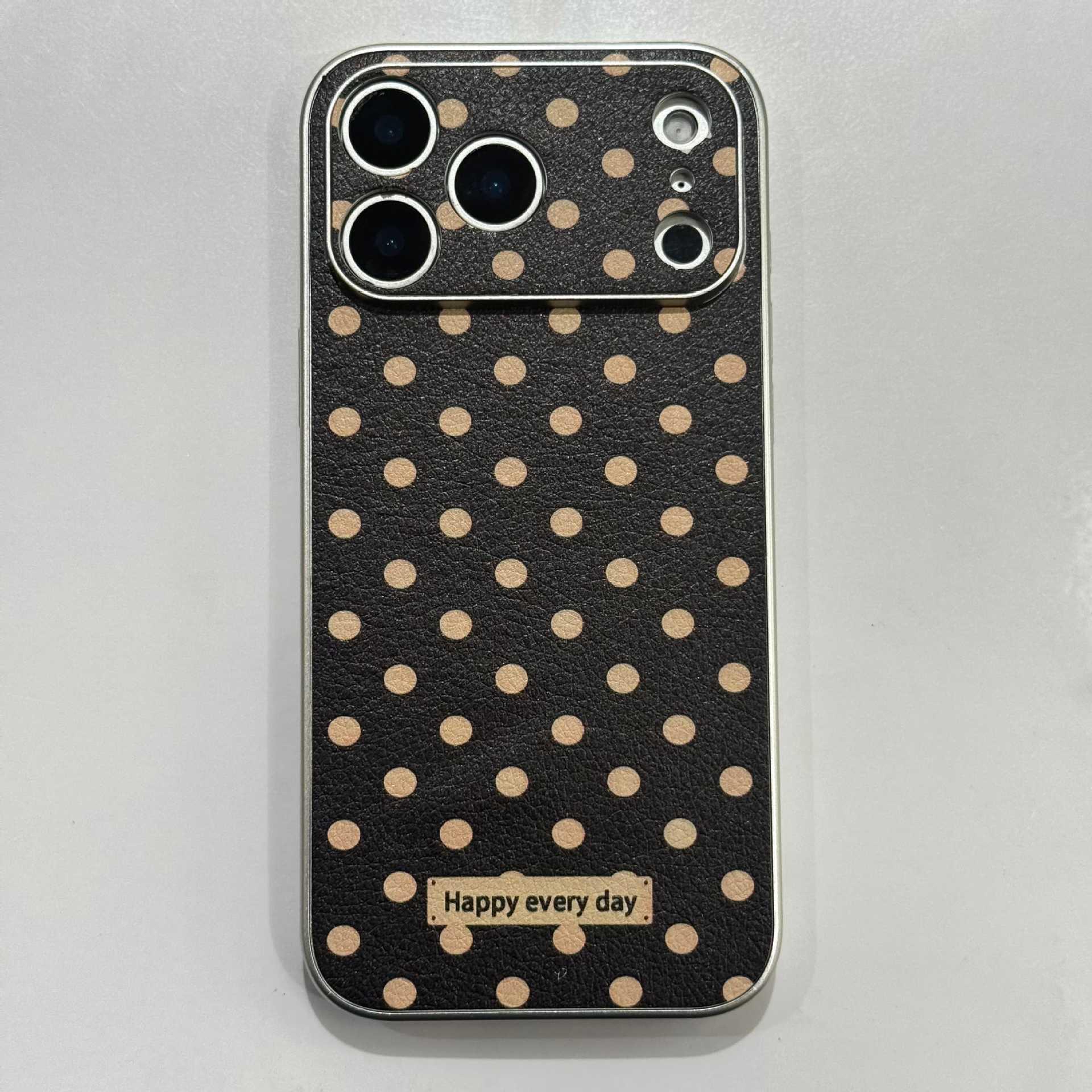 

Polka Dot Leather iPhone 17 Pro Max Magnet Case - Soft Edge, Protective Cover iPhone 16 Pro