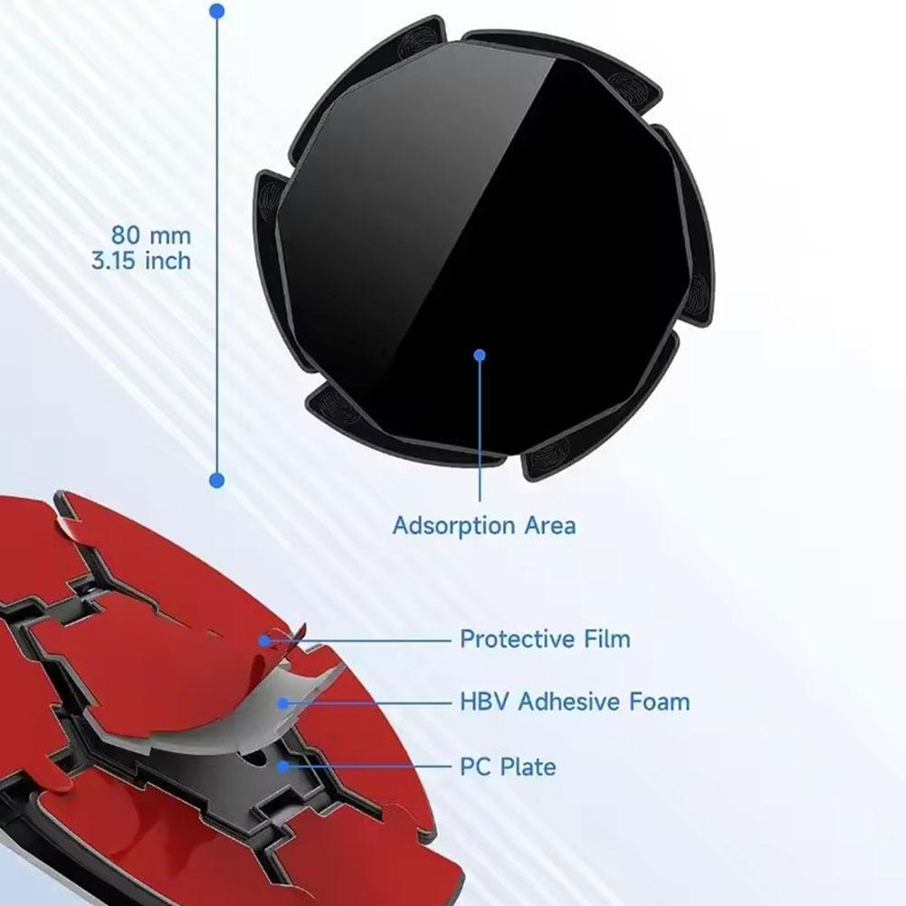 Dashboard Mounting Pad Disk For Suction Cup Car Phone Mount Adhesive Sticky Phone Holder Disc For Curve Car Dashboard