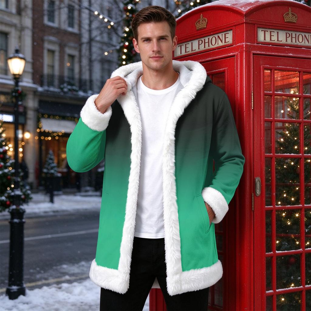 Men's Casual Gradient Print Jacket for Fall and Winter Outdoor and Everyday Wear