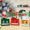 1Pc Santa Claus Christmas Tree Gift Wooden Calendar Desktop Decoration Ornaments  Wooden Calendar Ornaments for Home Decoration