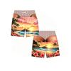 Men's Fun Print Waist Swim Trunks and Beach Shorts with Elastic Waistband