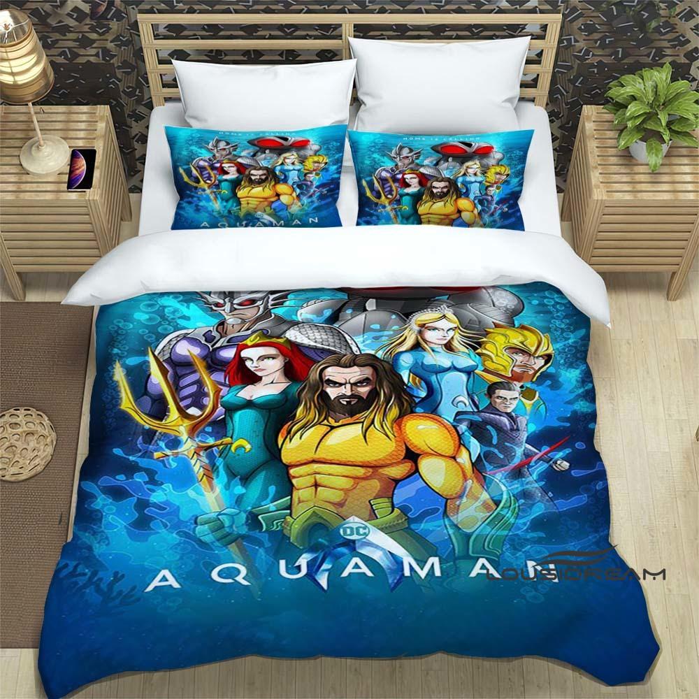 The *Aquaman* fantasy movie duvet cover and pillowcase bedding set is the perfect choice for decorating boys' and girls' bedroom