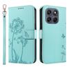 Wallet Case for Moto G67 5G - Leather/PU, Green, With Lanyard