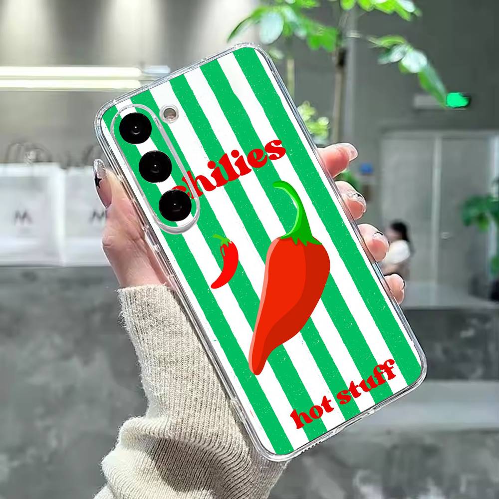love red chili Phone Case For Samsung Galaxy A91,80,73,72 ,71,53,52,32 ,31,22,21s,20,Transparent Case