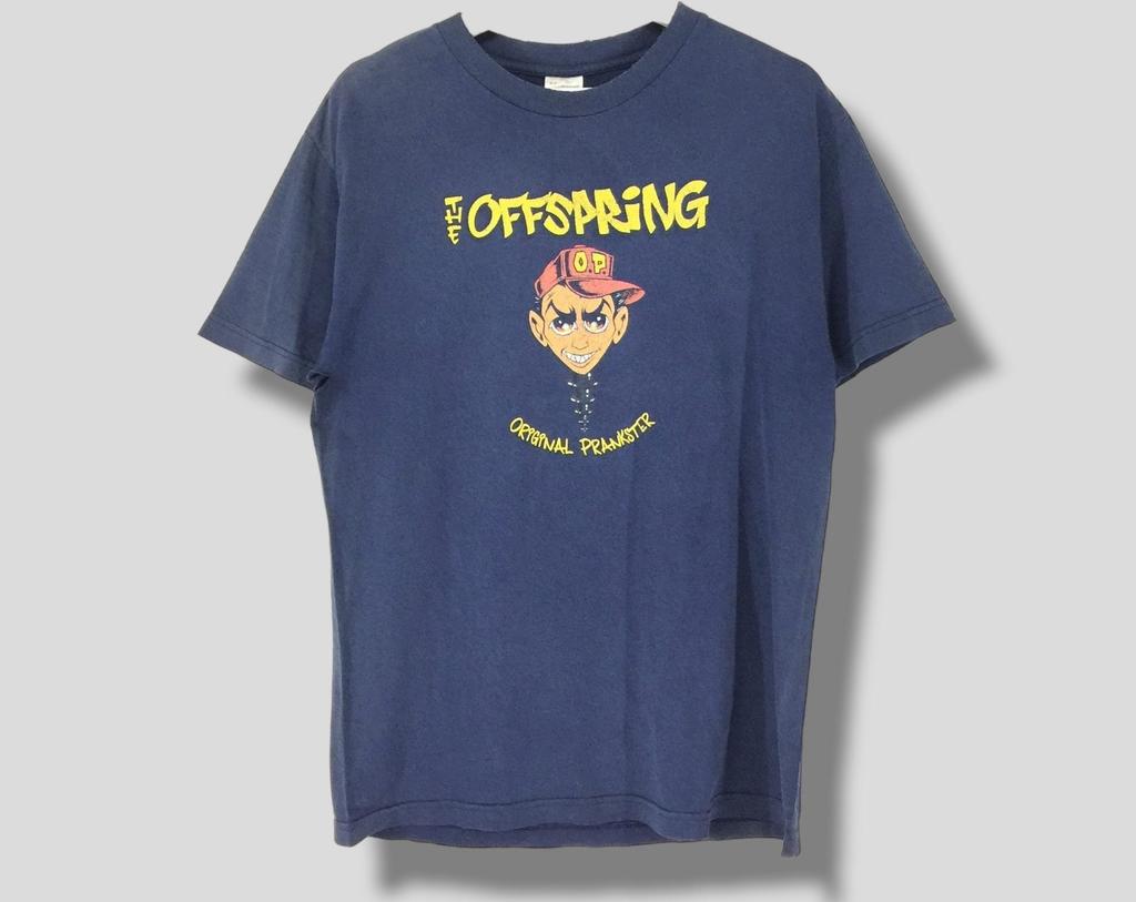Vintage 90s The offspring original prankster punk concert tour distressed T-Shirt american rock band sunfaded thrashed tee blue Medium