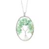 Hand-Wound Natural Gravel Crystal Curved Loose Root Tree Of Life Necklace Fortune Tree Necklace Women'S Necklace N24
