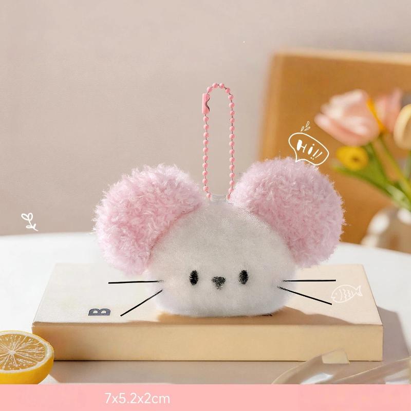 1Pcs Cartoon Animals Design Bag Charm Decor Cute Little Cat Keychain Backpack Hanging Pendant Car Key Chain Accessories Gift A2