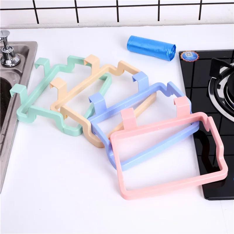 Portable Garbage Bag Support Frame Cabinet Door Back Type Rounded Corner Anti-collision Supportable Bracket Organzier Tools