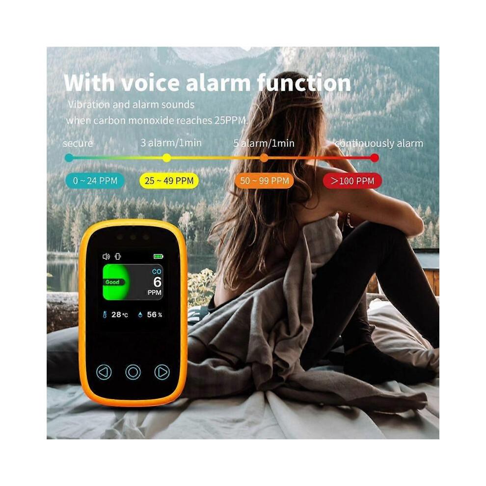 Travel Carbon Monoxide Detector Mini Camping Tent Alarm,Orange