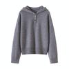 Women's Pure Wool Hooded Sweater - Thick, Loose, Casual Base Layer for Autumn/Winter