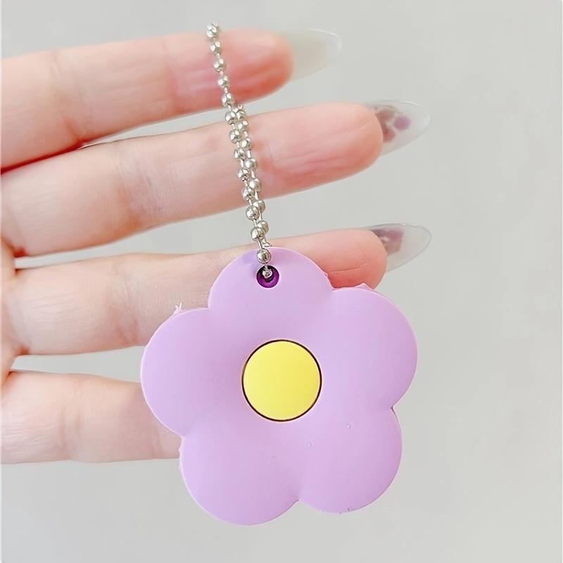 2pcs Cute Cartoon Flower Key Caps Set Flexible Key Covers Key Identifier Tag Covers for Easy Identifying Door Keyrings,random Color