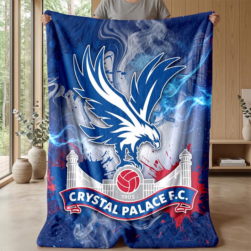 Crystal Palace Fußball Druck Flanelldecke, Weiche Warme Leichte Überwurfdecke für Sofa Bett Camping