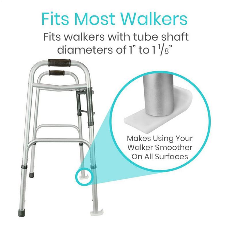 Narty chodzikowe Podkładka na stopy chodzika 2 sztuki Antypoślizgowe narty ślizgowe chodzika Wytrzymała mata pod stopy chodzika na drogę asfaltową