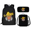 Classico Novità Fresco Animale Tigre Fiore Stampa 3D 3pz/Set alunno Zaini Scolastici Zaino Daypack per Laptop Zaino Borsa Pranzo Astuccio