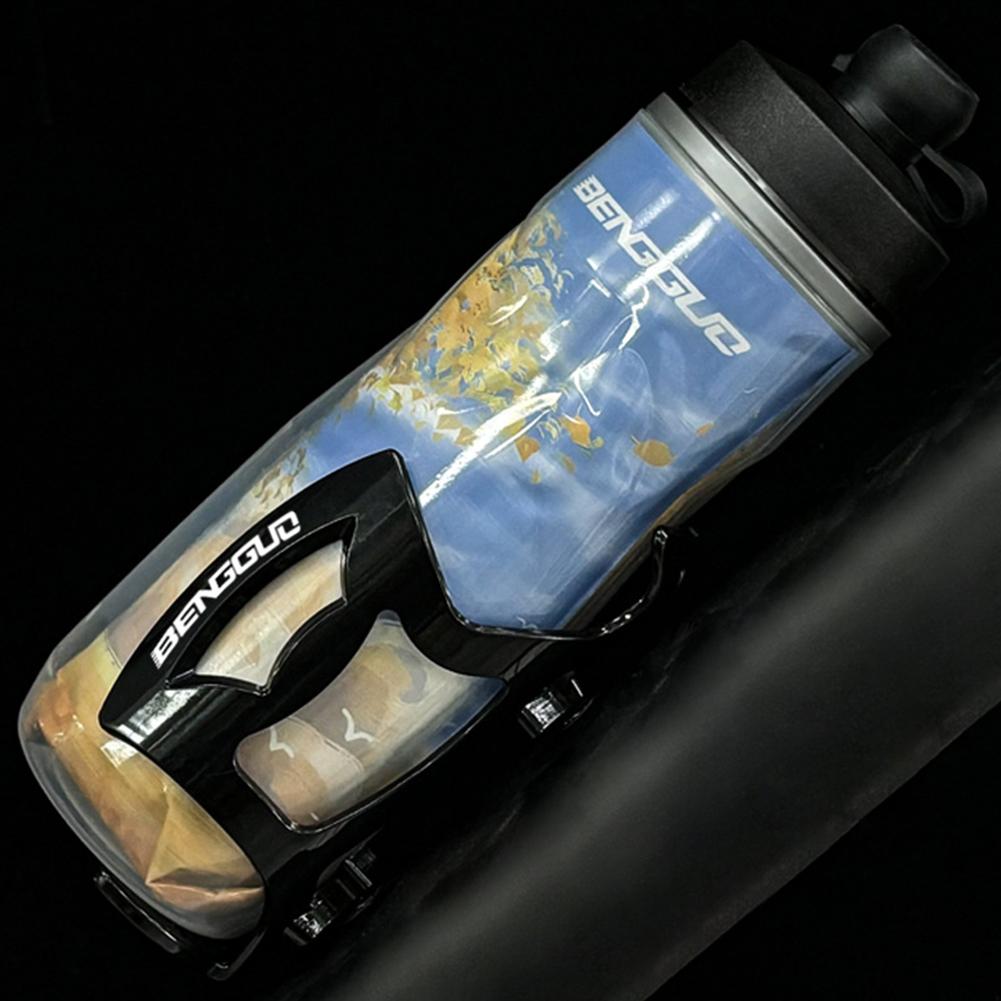 610ml Insulated Bike Water Bottle with Dust Cover Squeeze Sports Bottle Keep Water Cooler Cycling Water Bottle Cycling Equipment