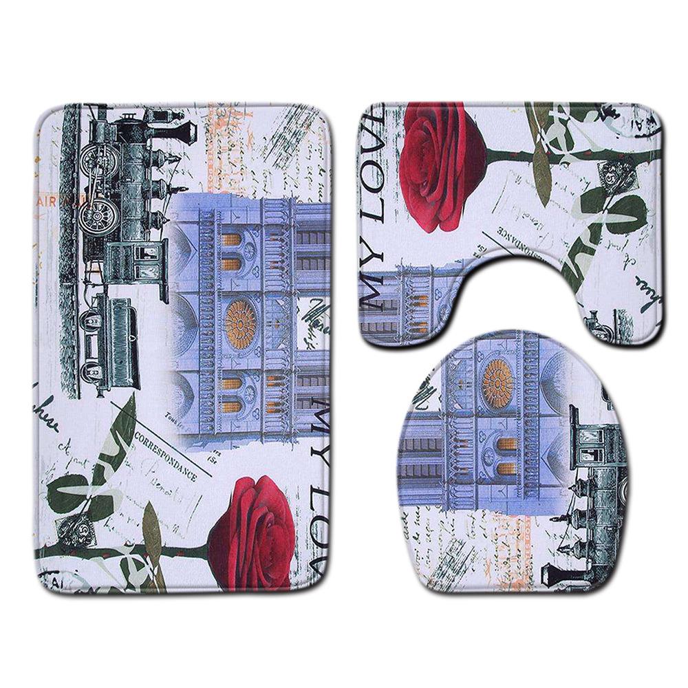 Tower-Fußmatte, Badezimmermatte, WC-Dreiteiler