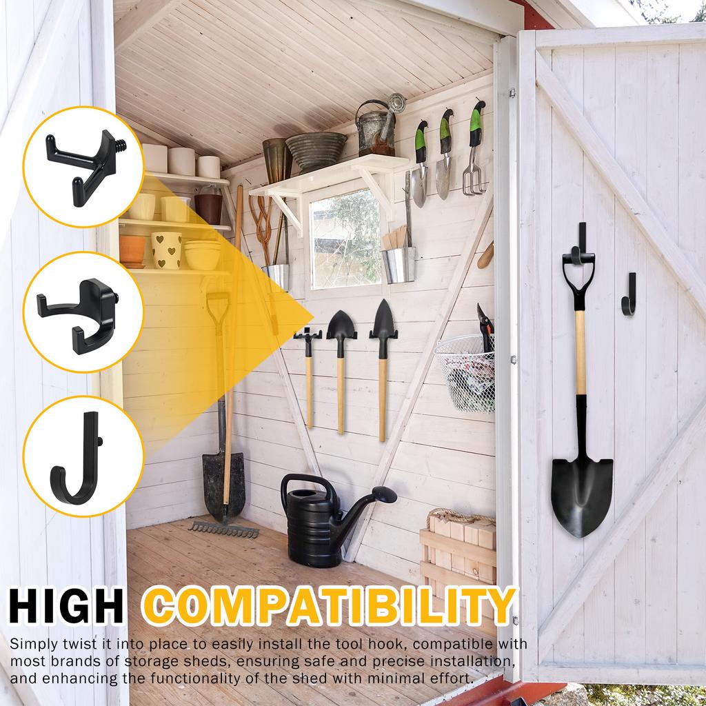 6Pcs Garage Storage Hooks Tool Hanger ABS Storage Shed Tool Hooks for Home Storage