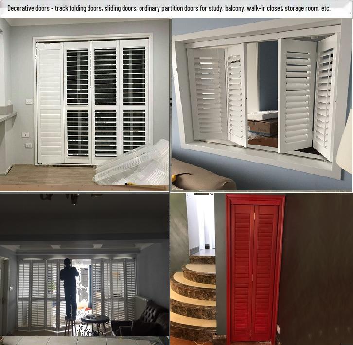 Operable Folding Louvered Door with Solid Wood Blinds