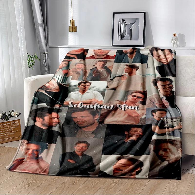 3D Sebastian Stan Handsome Actro Soft Flannel Blanket for Bed Bedroom Sofa Picnic,Throw Blanket for Cover Office Gift Kids