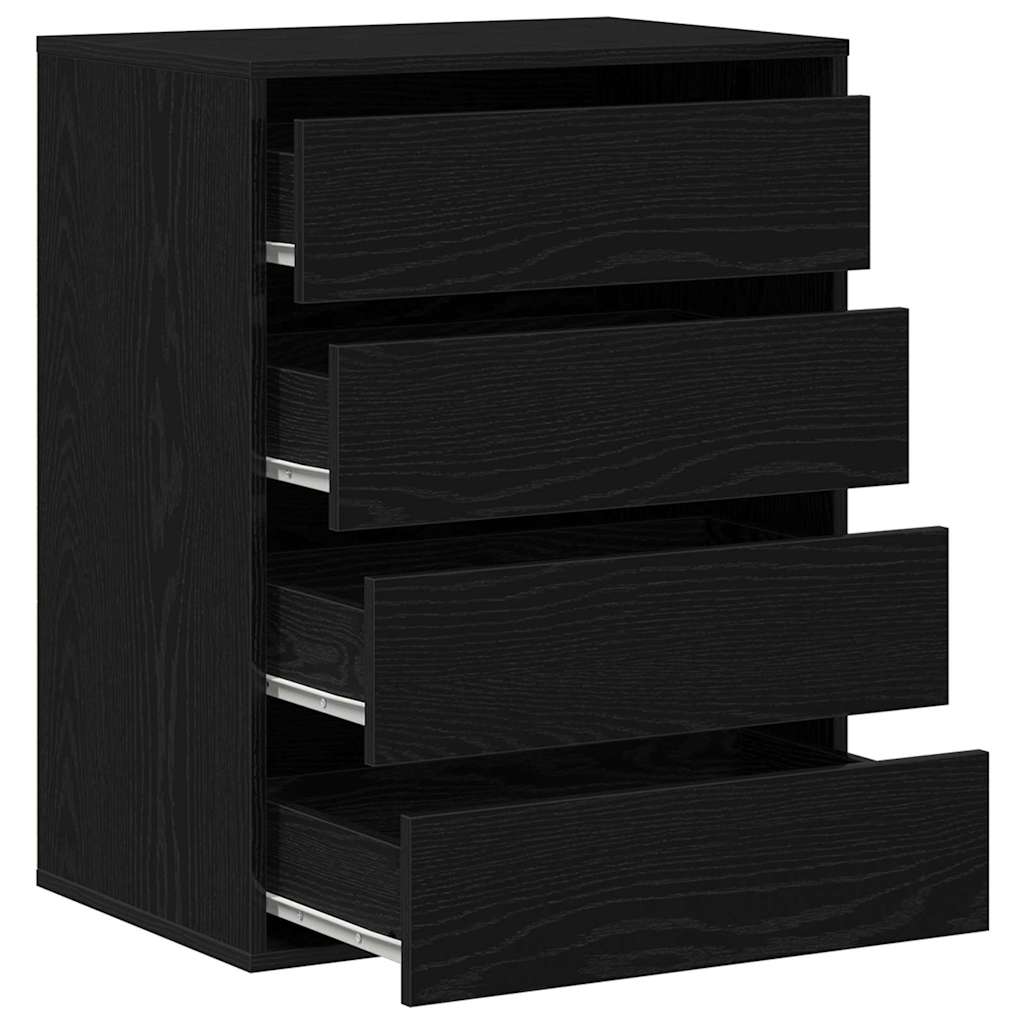 Drawer Chest Black 60 x 41 x 76 cm Engineered Wood