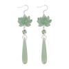 Simple Chinese Classic Earrings Retro Lotus Water Drop Earrings Lotus Pendant Ear Hooks  Women