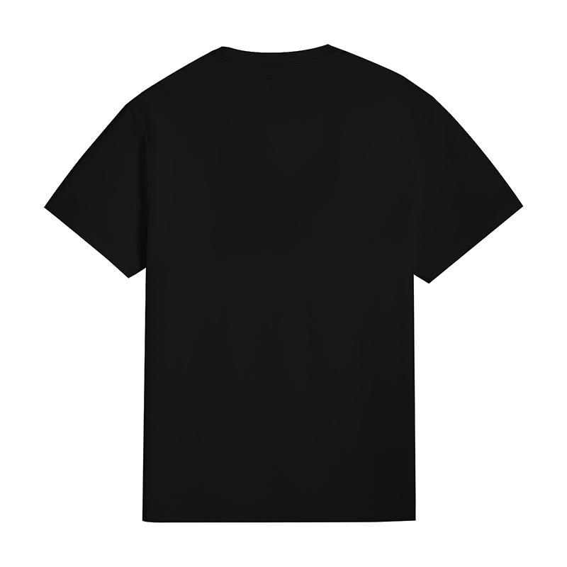 Li-Ning Versatile Loose Fit Cotton Comfortable Sports Short Sleeve T-Shirt Men Tops Black AHSW879-1