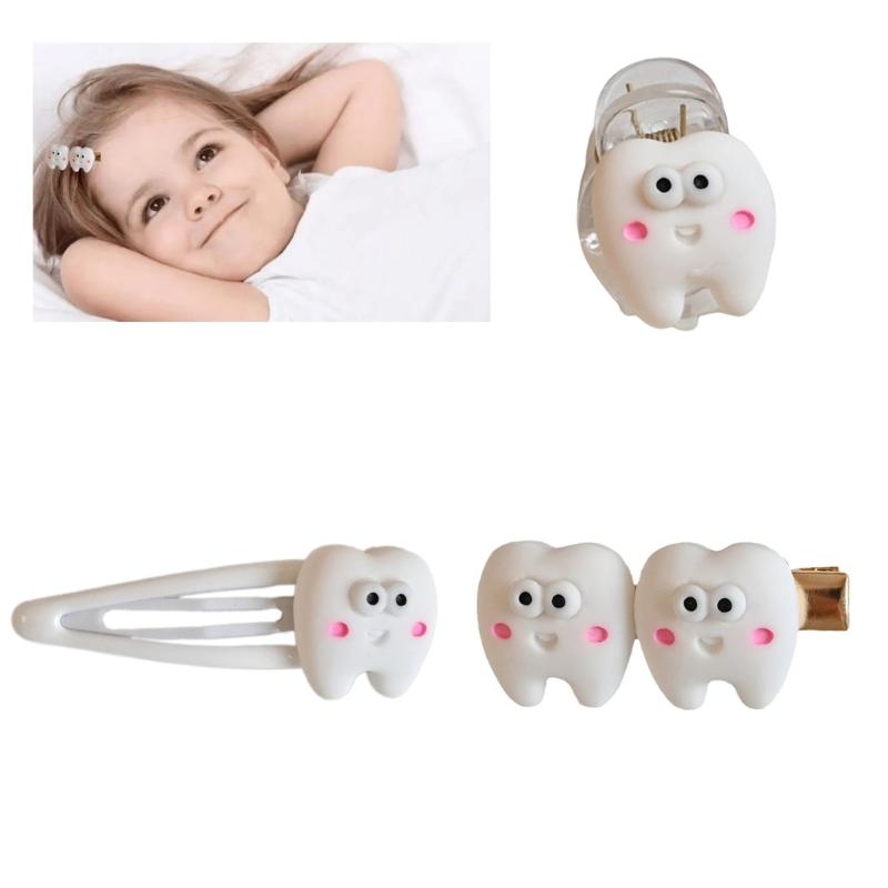 Tooth Hair Snap Clip Y2K Girls Accessories Sweet Handmade Hairpin Women Girl