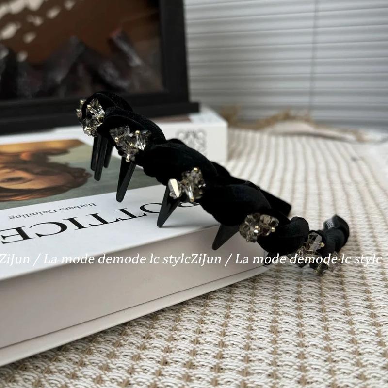 

Повязка на голову в корейском стиле для волос женская бархатная с водяными кристаллами волнистая ободки для волос резинки для девочек Новинка в повязках на голову для умывания ободки