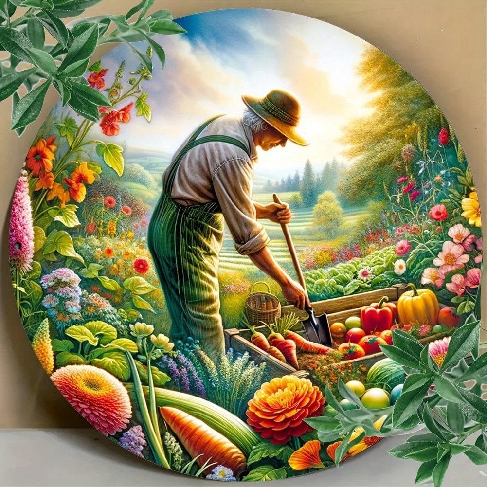 Металлическое настенное искусство Винтажный стиль Уникальный подарок для Сада Двора Домашний декор 20x20