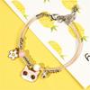 Korean Cute Cartoon Rabbit Flower Pendant Bracelets For Women Girls Fashion Charm Bell Butterfly Cat Bracelet Friendship Jewelry