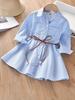 2025 Girls' Striped Dress: Spring Autumn Korean Style Fashion