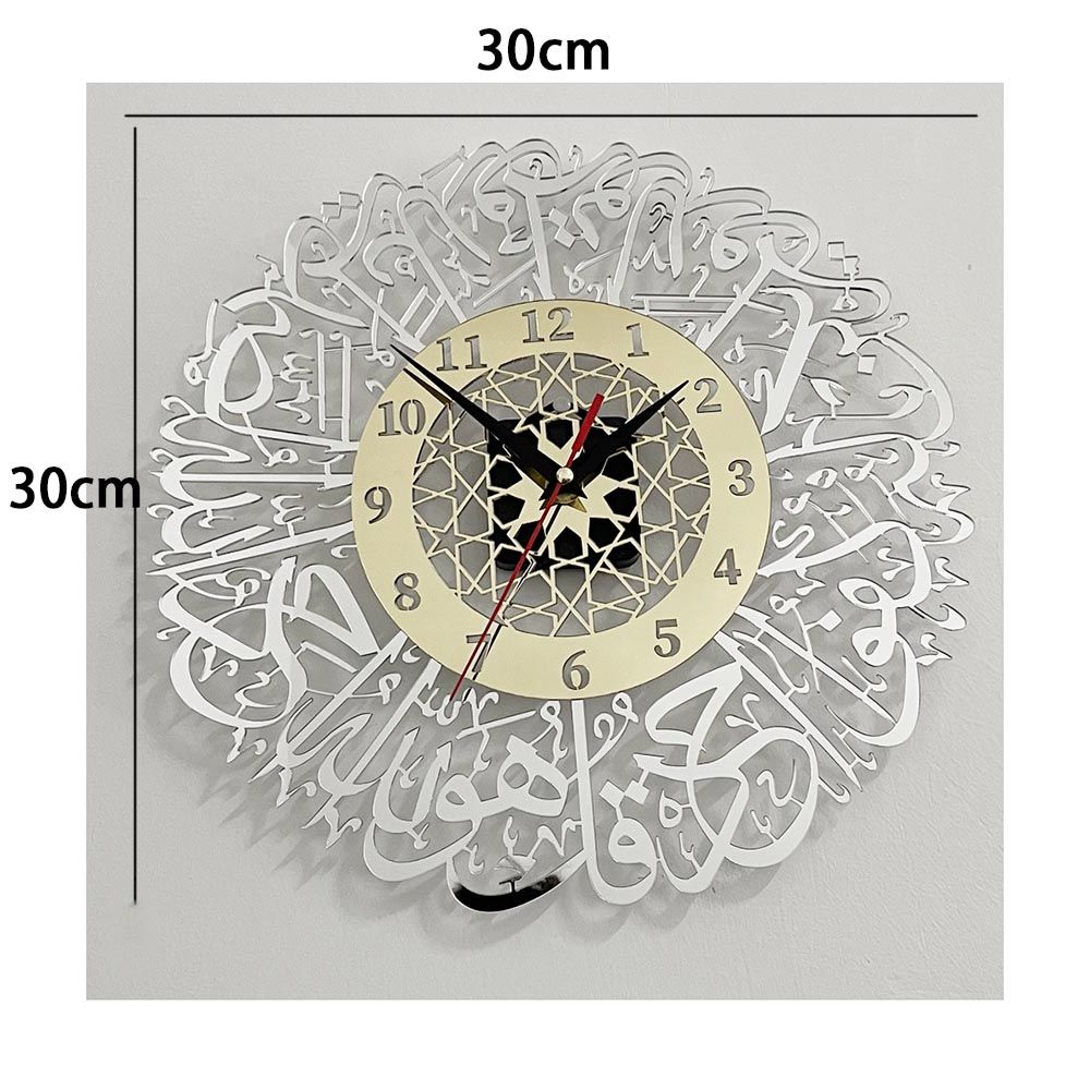 Islamic Living Room Eid Decor Home Decoration Hanging Watch 3D Clocks Silent Quartz Mirror Decoration Clock DIY Wall Clock