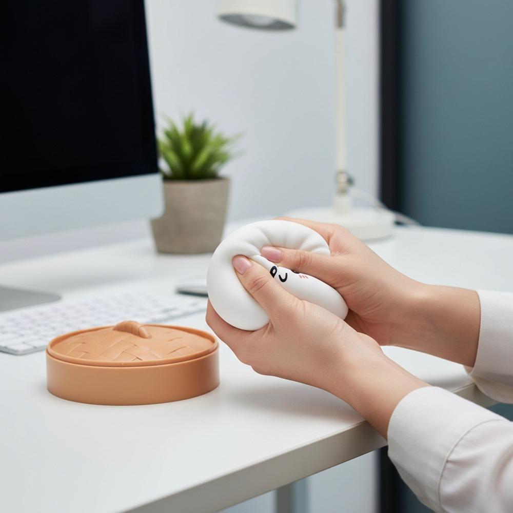 1PC Squishy Dumpling Stress Ball, Bun Shape Hand Relaxation Toy, Party Favor Gift for Halloween Christmas