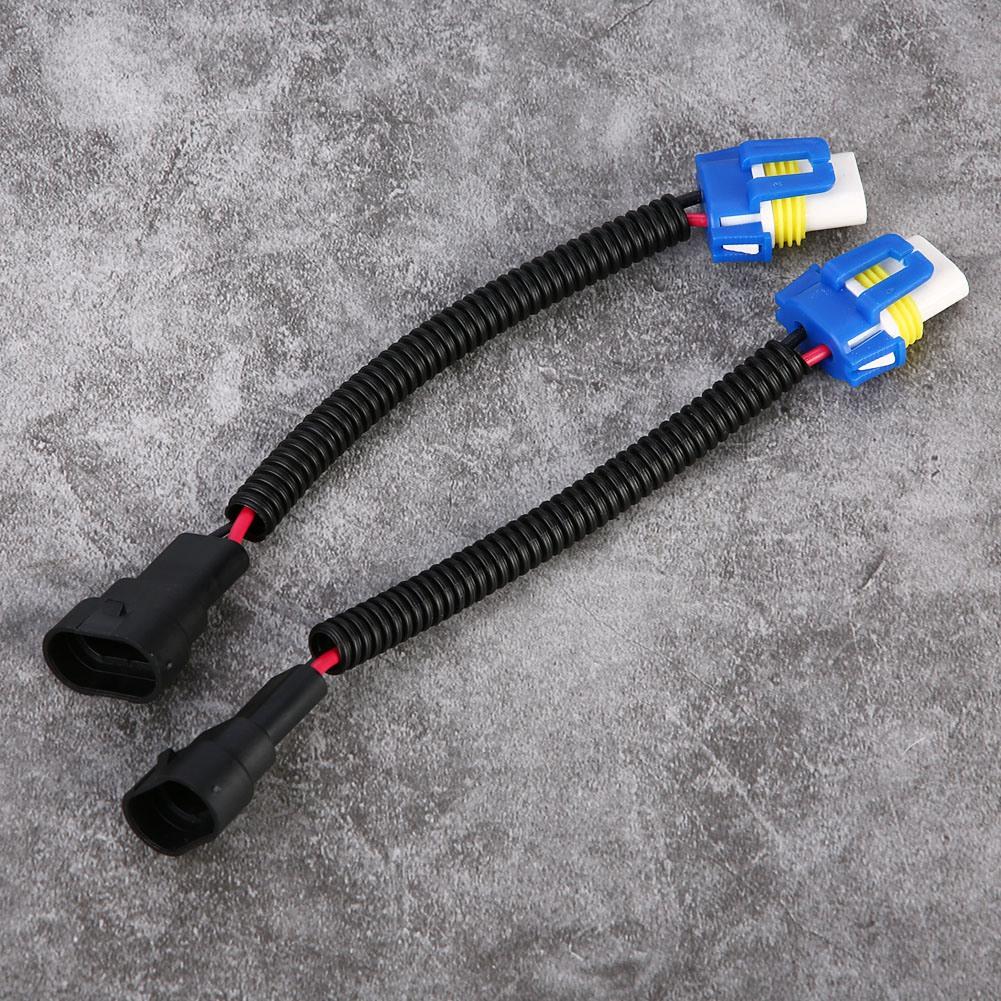 2Pcs 9006 Ceramic Connector Plug Socket Extension Wiring Harness Sockets Adapter