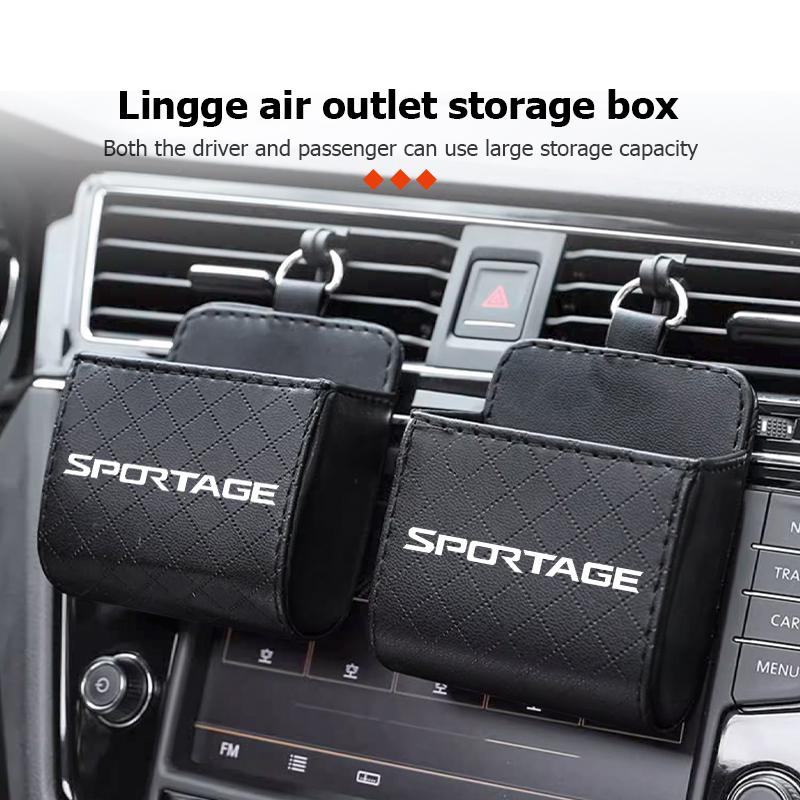 Coajtd1 For KIA Car Air Outlet Storage Bag Glasses Phone Organizer Box Mini Organizer Box Sportage Rio Ceed Niro Soul Stonic Proceed
