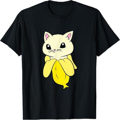 Bananenkatze Kawaii Katze in Banane Liebe Katzen und Bananen T-Shirt