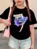 Fashion Dancing Girl T Shirts Short Sleeve Funny Kids Childrens Tshirt Girls Summer Spring Casual Top Tee Shirt