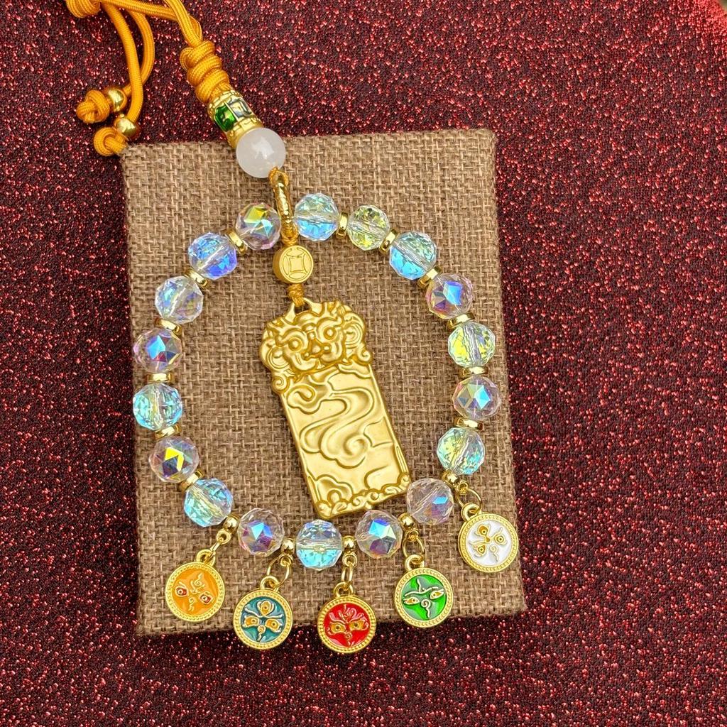 Pendentif de voiture Dieu de la richesse Lingyin Wulu de Hangzhou: Boulier Coloré pour Décoration de Véhicule Haut de Gamme, Symbolisant la Paix et la Fortune