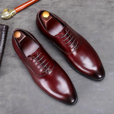 [In The Event] Genuine Leather First-Layer Cowhide Men'S Business Leather Shoes Lace-Up Low-Top Cowhide Handmade Men'S Formal Single Shoes